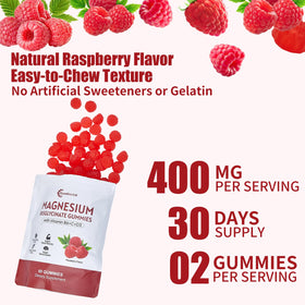 Gummies de magnésium bisglycinate Hywebvctok, boîte ouverte montrant les gummies