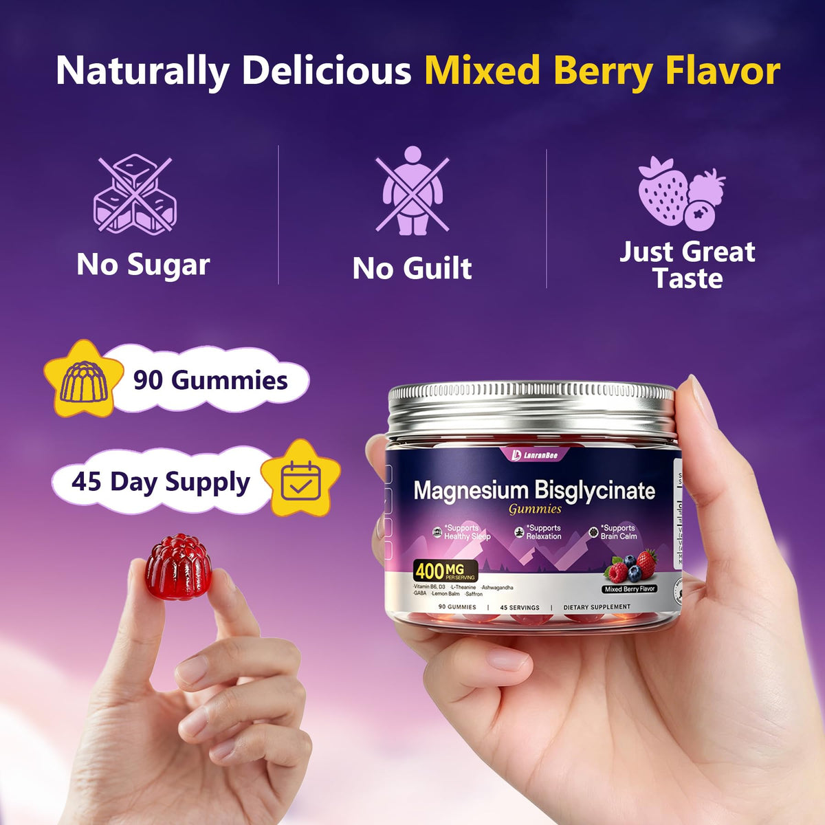Gummies de Magnésium Bisglycinate LanranBee, prise quotidienne recommandée
