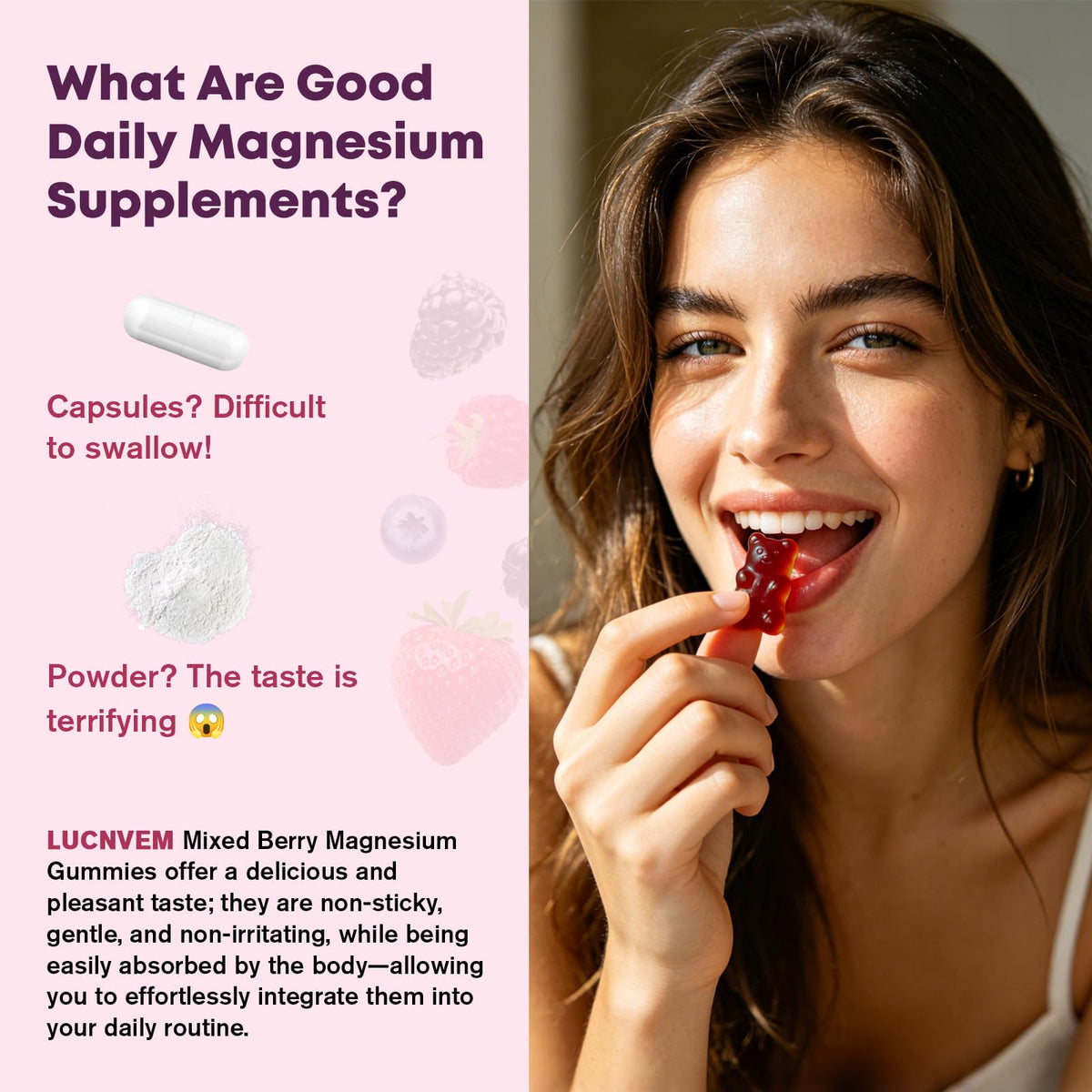 Gummies de Magnésium Bisglycinate LUCNVEM, dosage de 400 mg