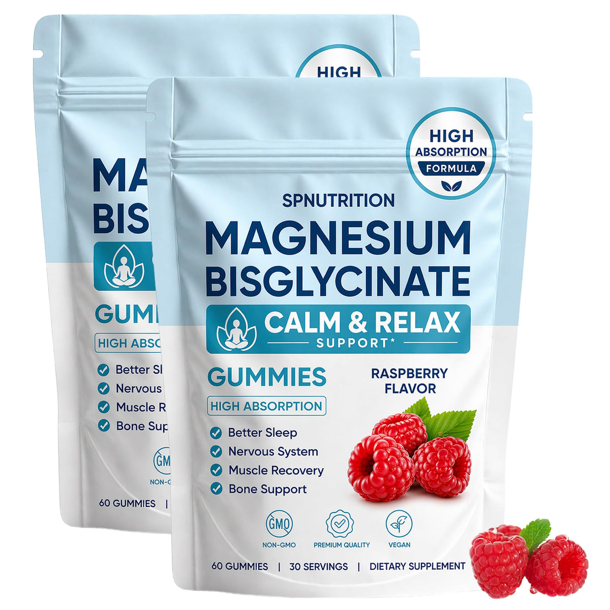 Gummies de magnésium bisglycinate SPNUTRITION 400mg, vue de face