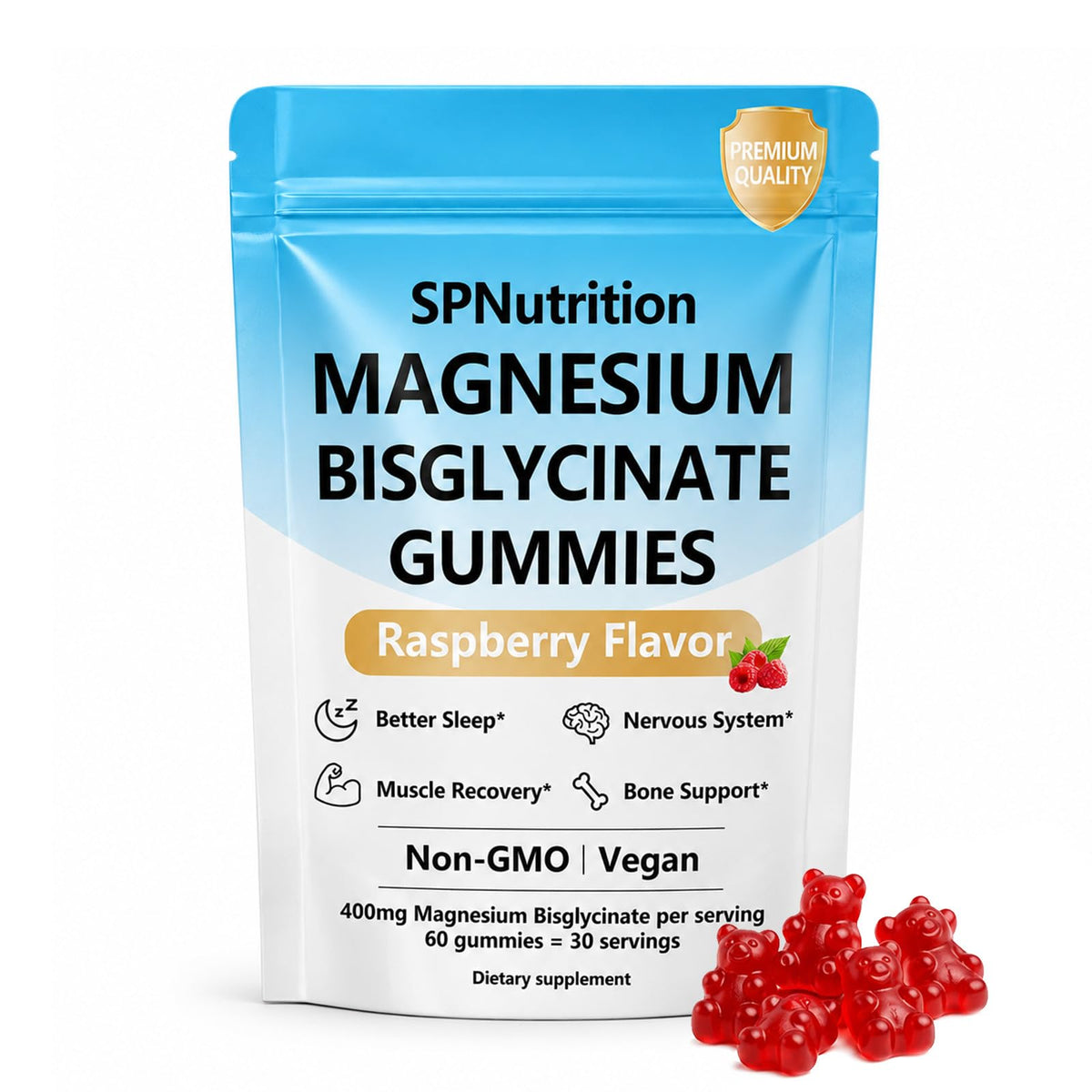 Gummies de magnésium bisglycinate SPNUTRITION 60 unités en boîte