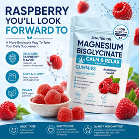 Gummies de magnésium bisglycinate SPNUTRITION avec framboise et sel de mer