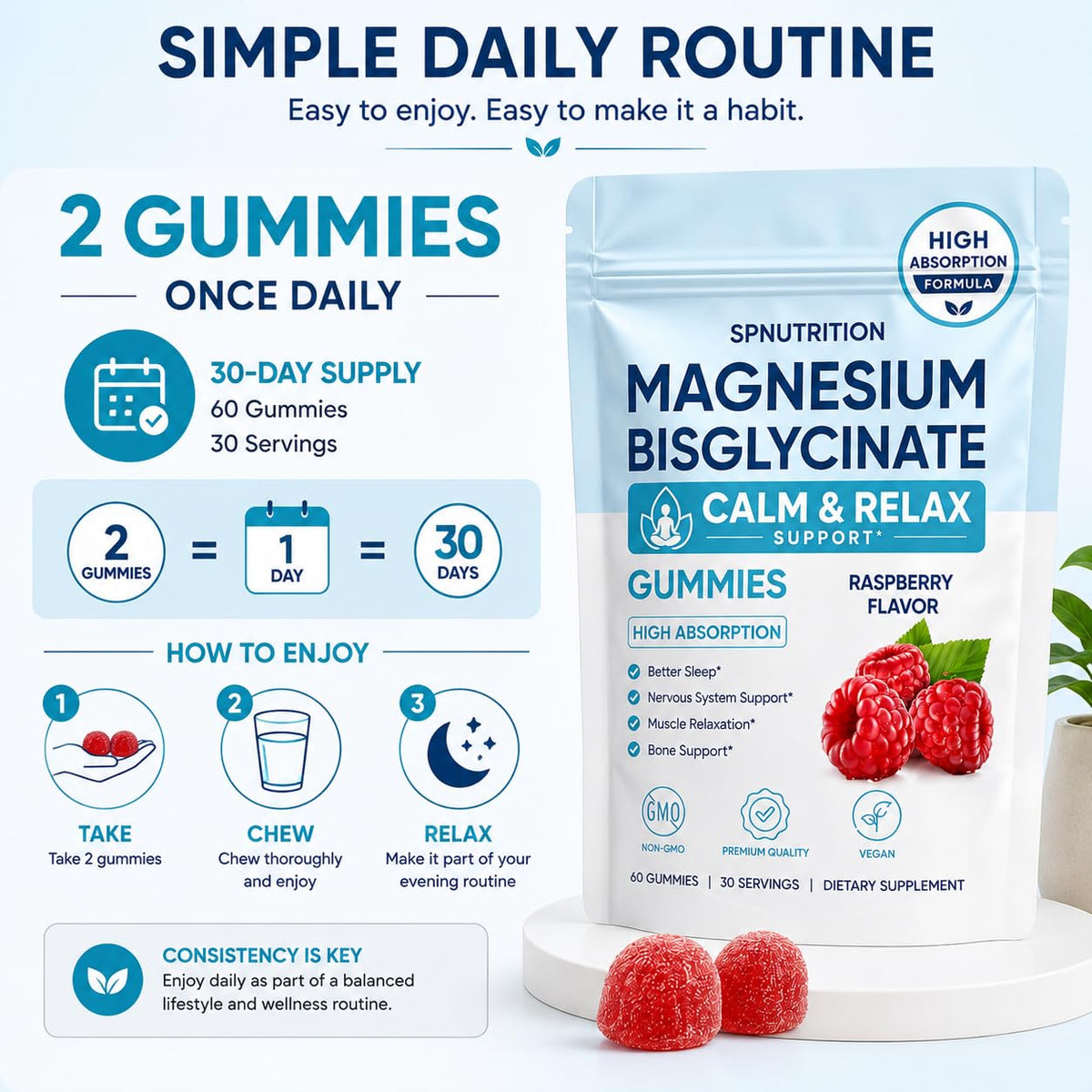 Gummies de magnésium bisglycinate SPNUTRITION avec sel marin