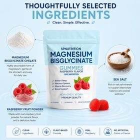 Gummies de magnésium bisglycinate SPNUTRITION sur une table