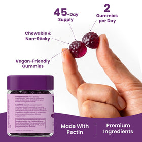 Gummies de magnésium bisglycinate VEV sur une assiette