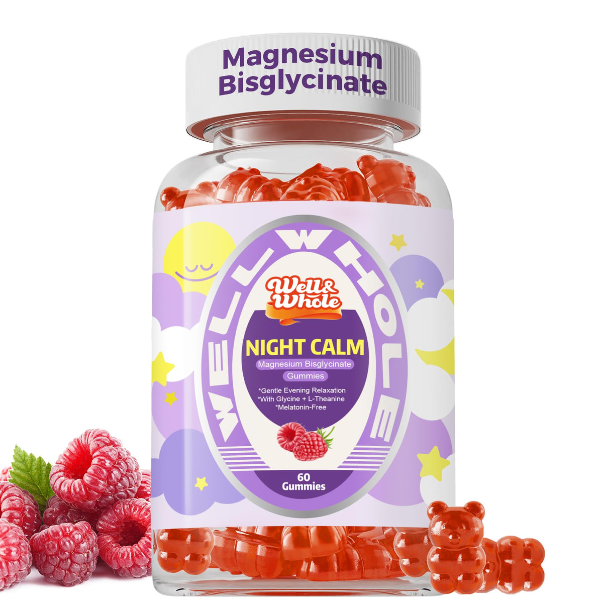 Gummies de magnésium bisglycinate Well&Whole pot de 60 gummies