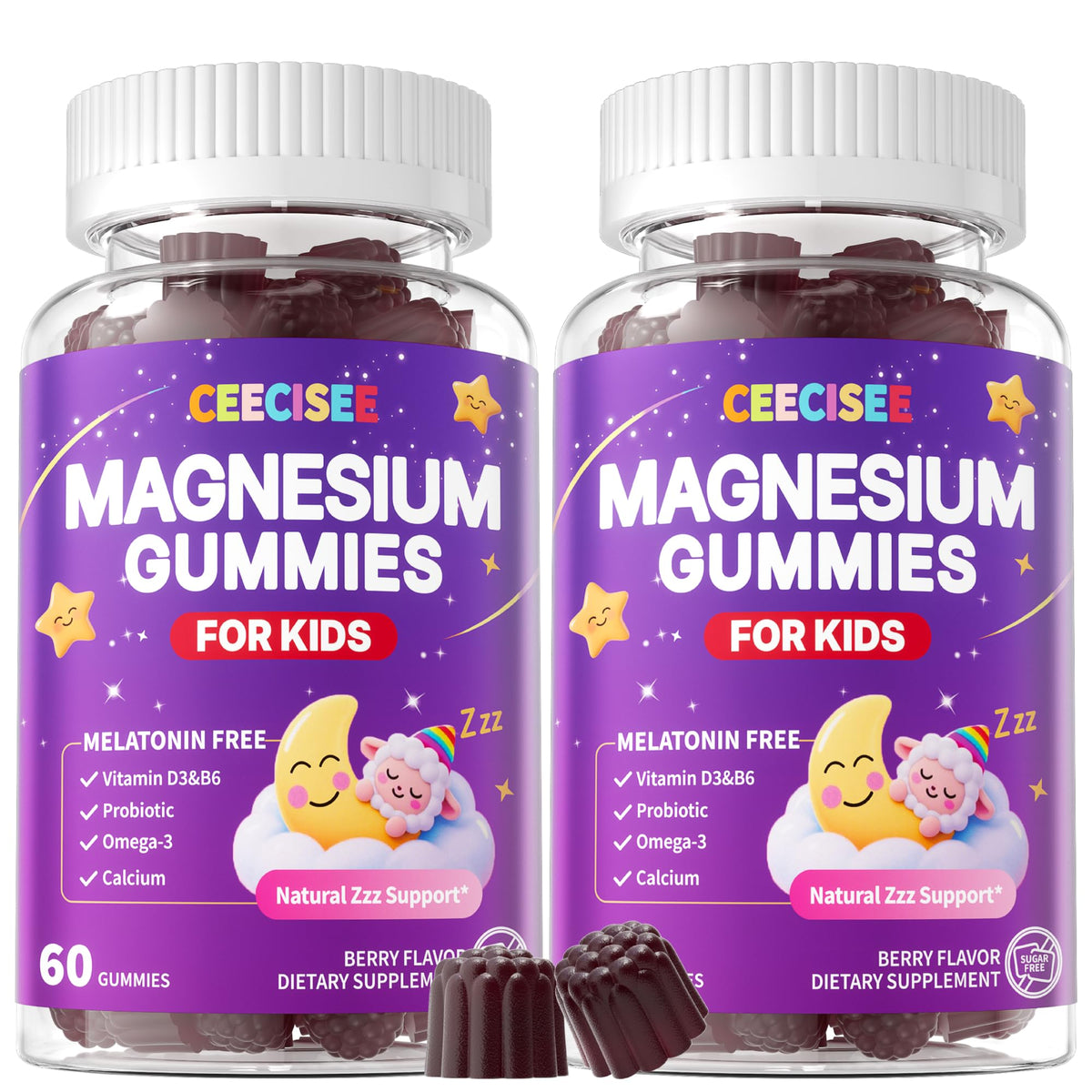 Gummies de Magnésium Ceecisee pour enfants, emballage avant