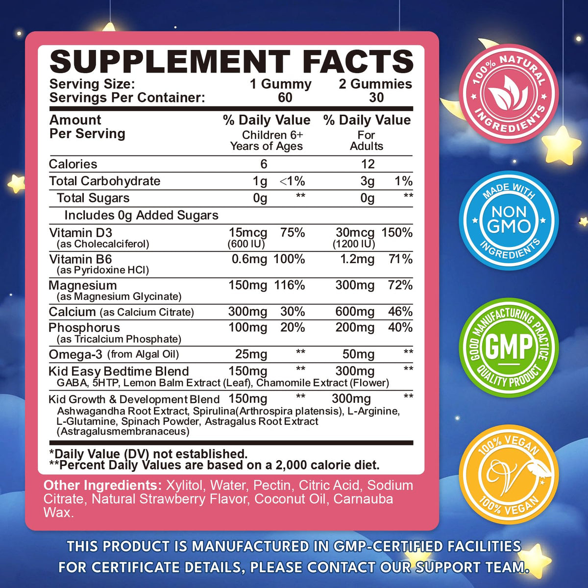 Gummies de Magnésium CFILIHTC saveur fraise, vue de face