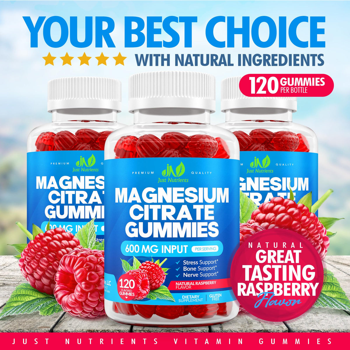 Gummies de Magnésium Citrate 600mg en gros plan montrant la texture