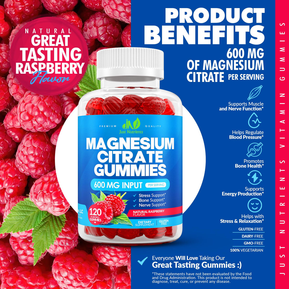 Gummies de Magnésium Citrate 600mg sur une table avec une cuillère