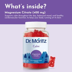Gummies de Magnésium Citrate DR. MORITZ présentation sur une table