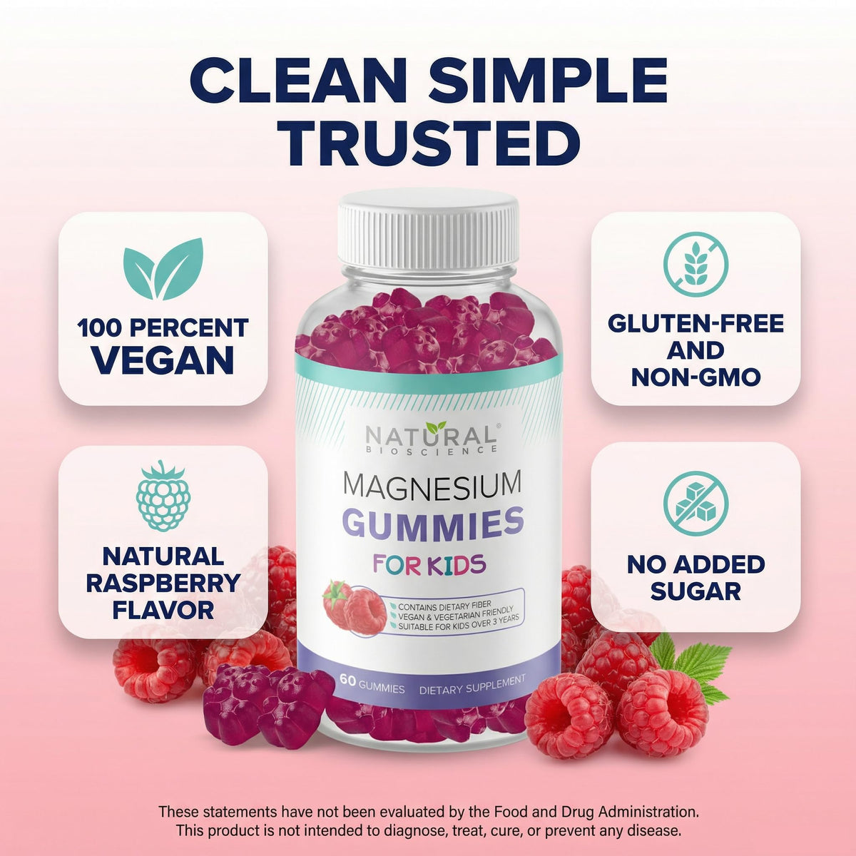 Gummies de magnésium citrate Natural BioScience, à côté d'une tasse