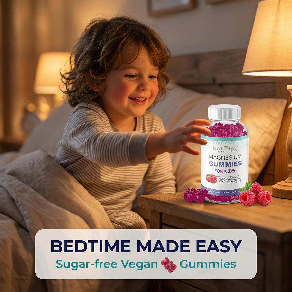 Gummies de magnésium citrate Natural BioScience, plusieurs gummies sur une table