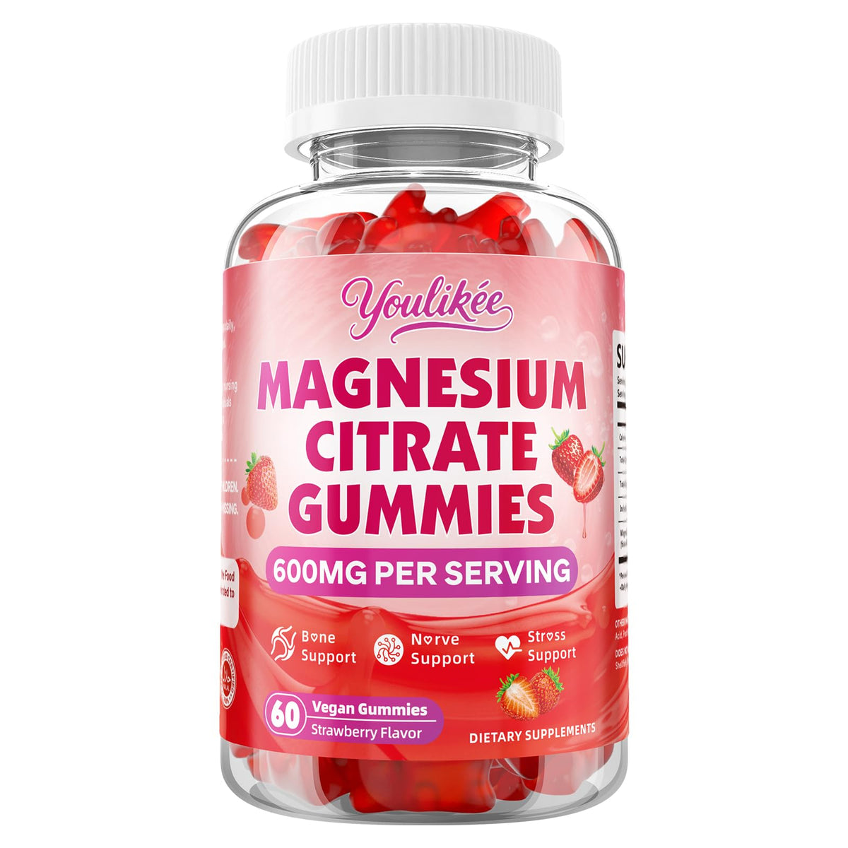 Gummies de Magnésium Citrate Youlikee dans une main, prêtes à être consommées