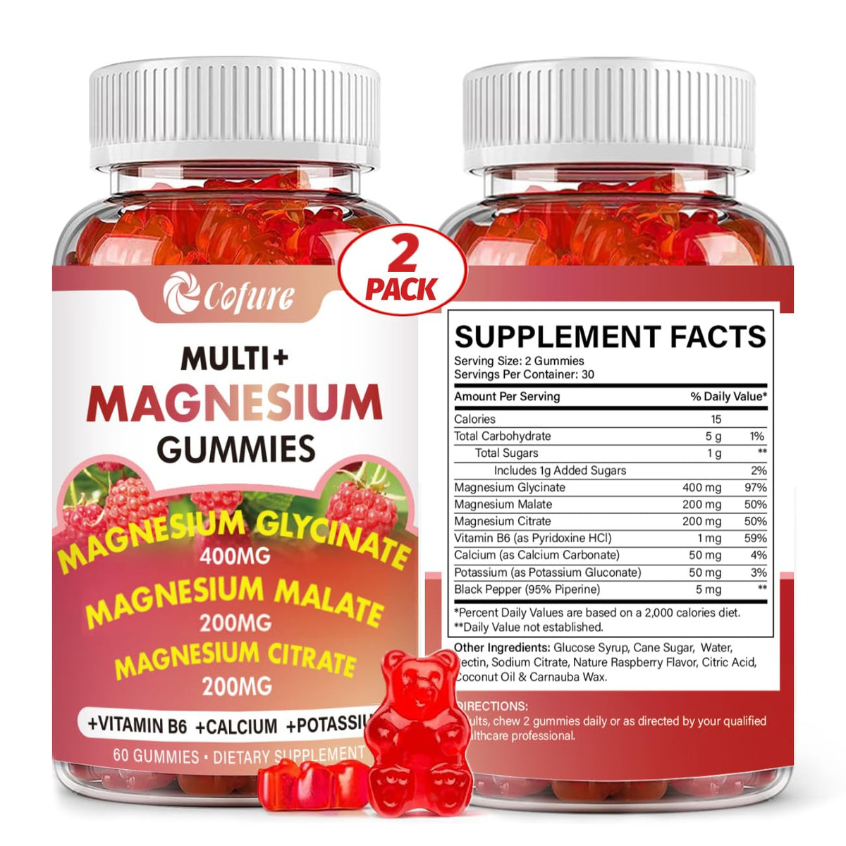 Gummies de magnésium Cofure 120 unités, vue de face