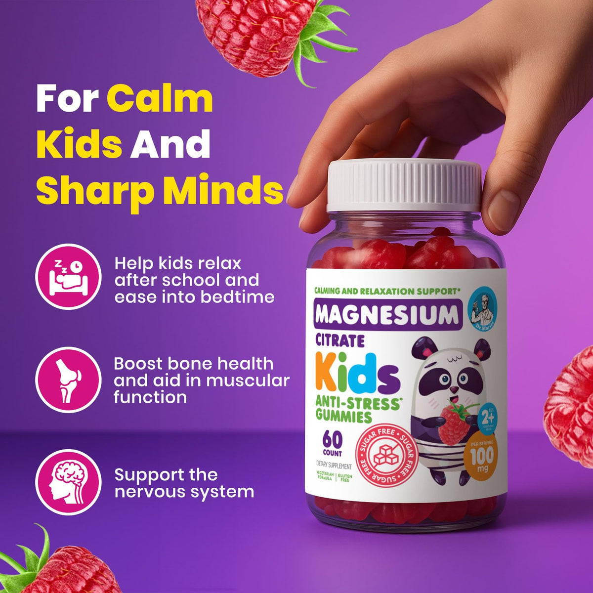 Gummies de magnésium DR. MORITZ, portion dans une main