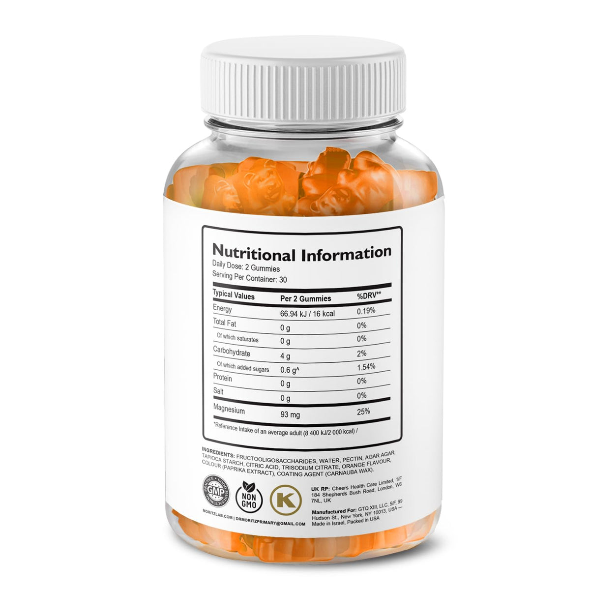 Gummies de magnésium DR. MORITZ pour enfants, présentation des saveurs