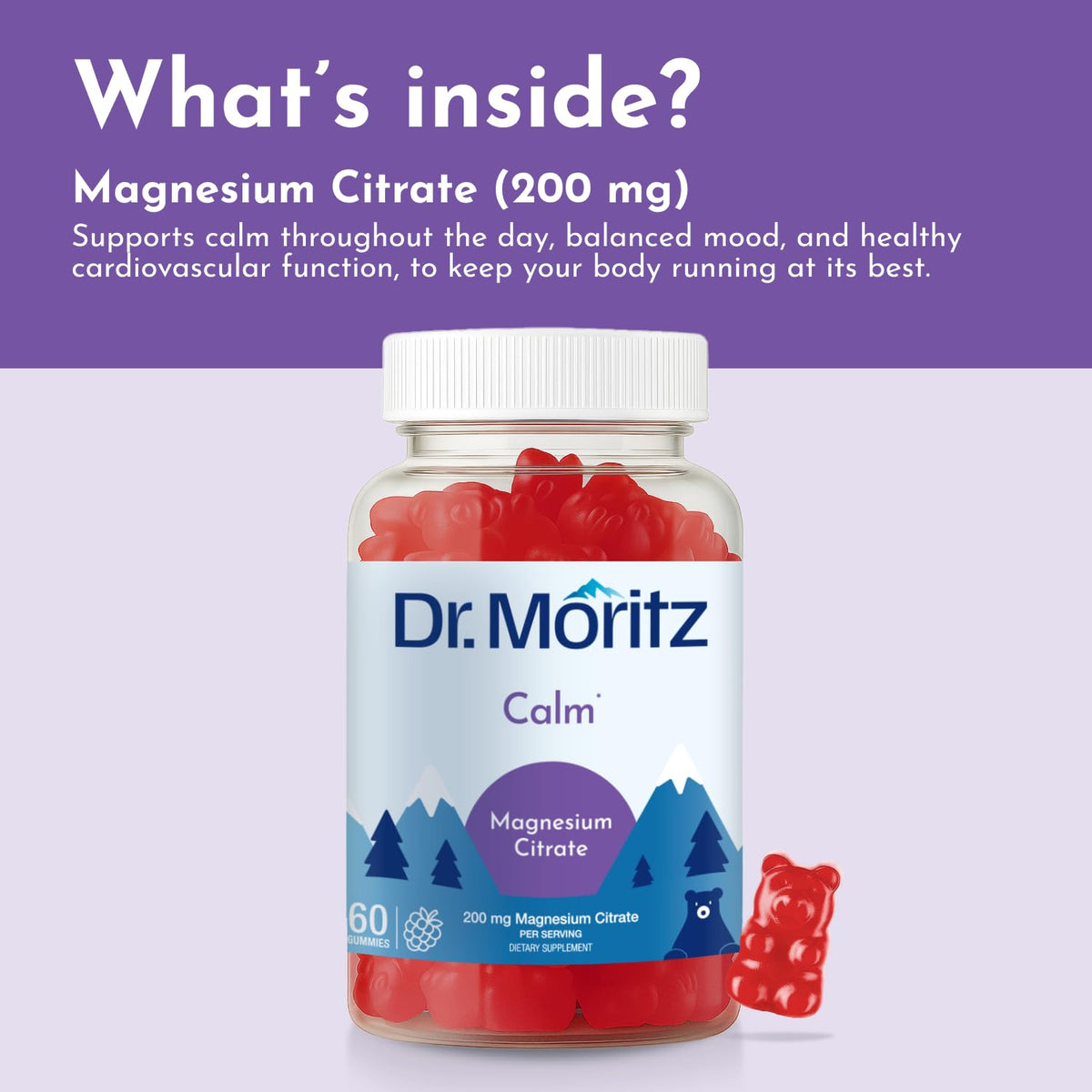 Gummies de magnésium DR. MORITZ, présentation dans une main