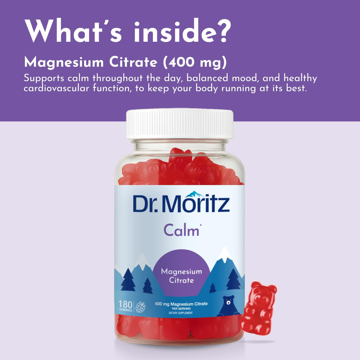 Gummies de magnésium DR. MORITZ, présentation en portion
