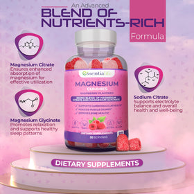 Gummies de magnésium Essentialife avec deux flacons