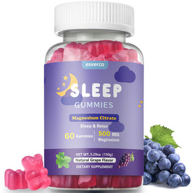 Gummies de magnésium esverco 500mg, 60 gummies, emballage avant