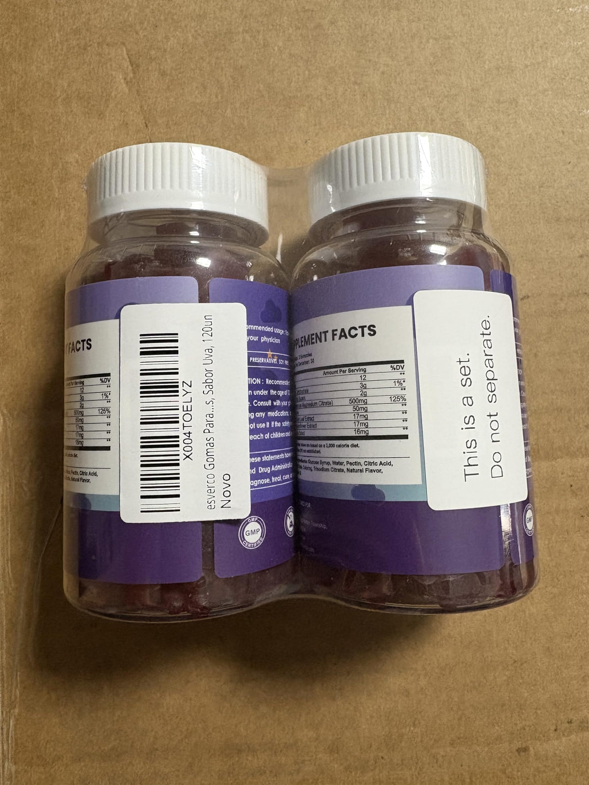 Gummies de magnésium esverco, gummies sur fond blanc