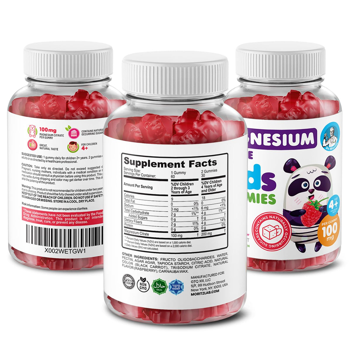 Gummies de magnésium et omega 3 DR. MORITZ sur une table