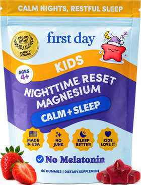 Gummies de magnésium FIRST DAY pour enfants, pot de 60 gummies