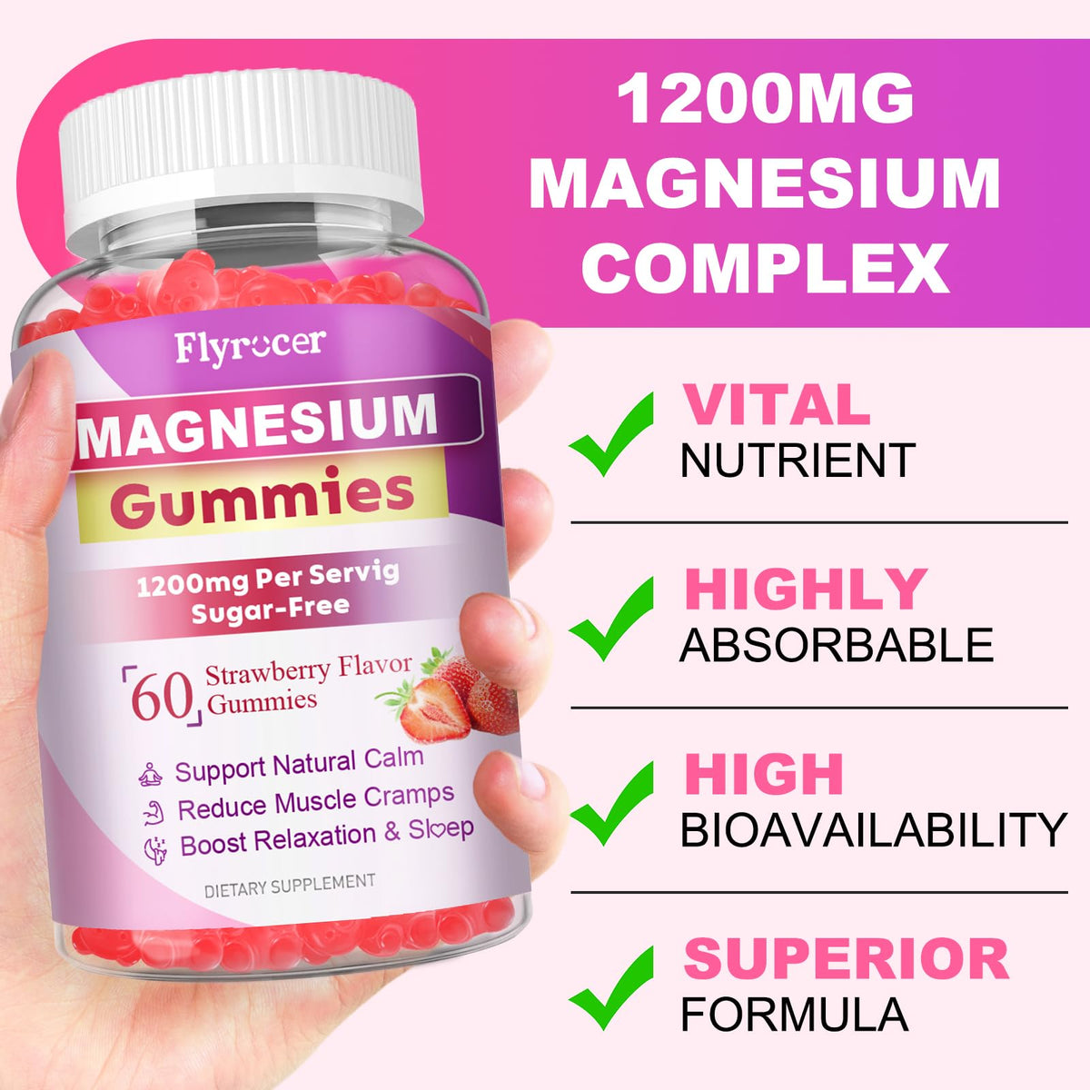 Gummies de magnésium Flyrocer, présentation du produit