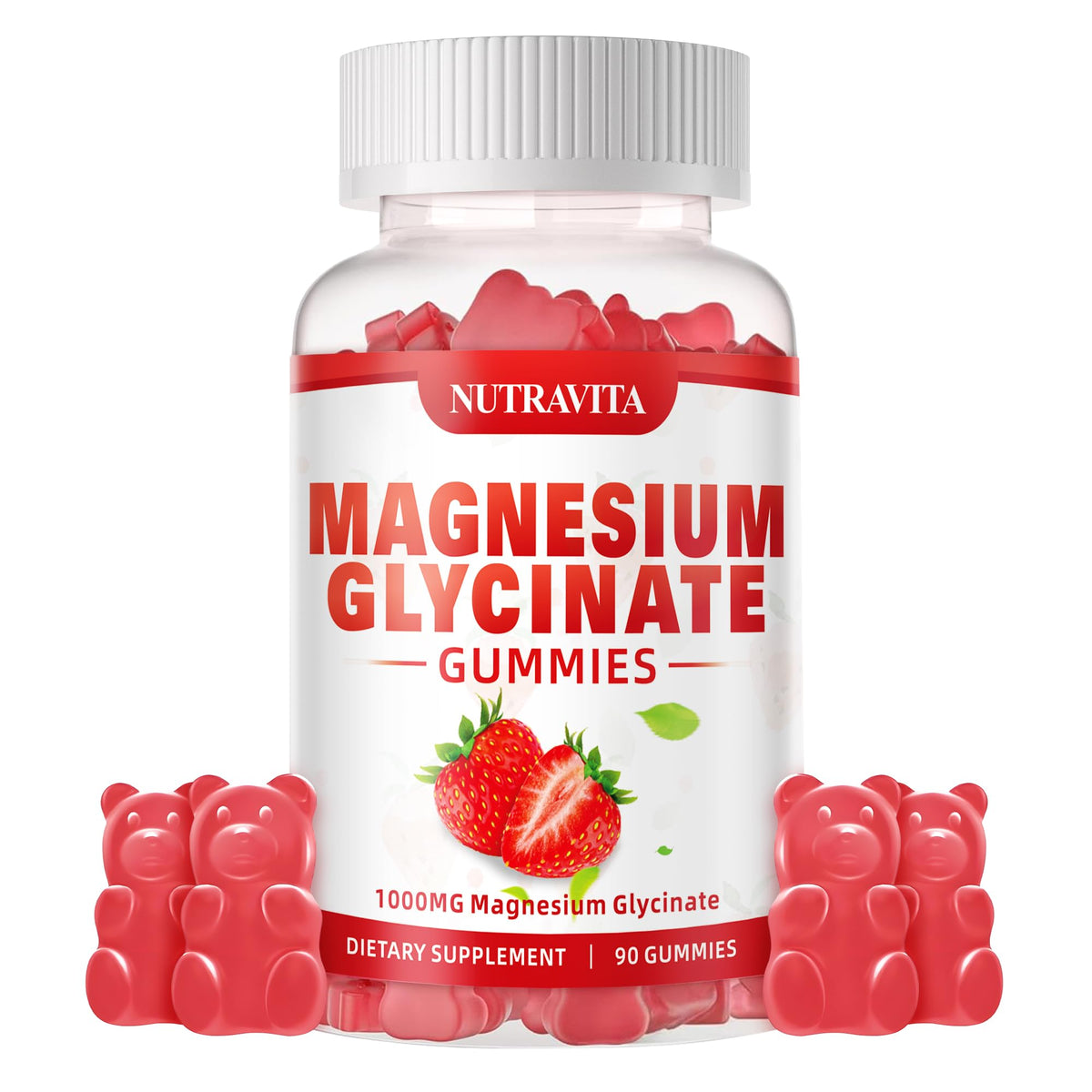 Gummies de magnésium glycérylé Nutravita 1000mg, vue de face