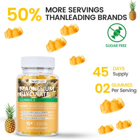 Gummies de Magnésium Glycinate 1000mg Health4All en couleur ananas