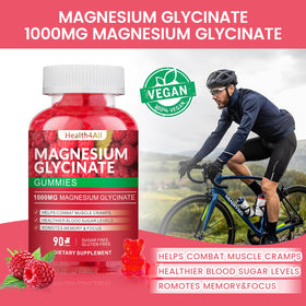 Gummies de Magnésium Glycinate 1000mg Health4All, goût framboise