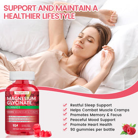 Gummies de Magnésium Glycinate 1000mg Health4All, présentation familiale