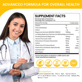 Gummies de Magnésium Glycinate 1000mg Health4All sur fond blanc