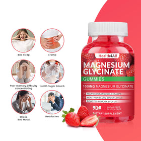 Gummies de Magnésium Glycinate 1000mg Health4All, vue de côté du pot