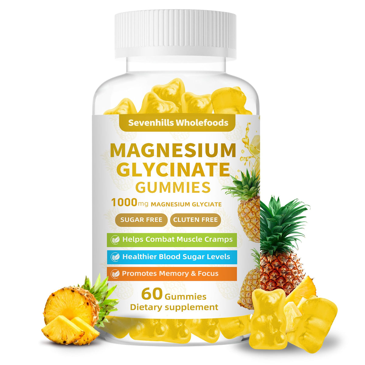 Gummies de Magnésium Glycinate 1000mg Sevenhills Wholefoods vue avant