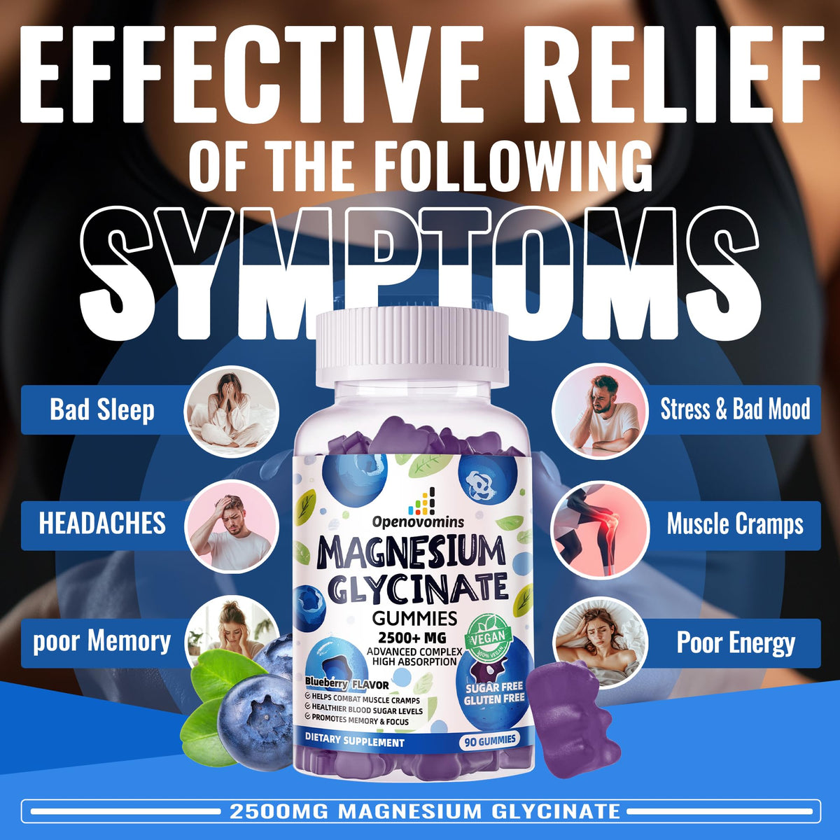 Gummies de Magnésium Glycinate 2500mg - texture moelleuse
