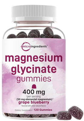 Gummies de magnésium glycinate 400mg Micro Ingredients, vue de face