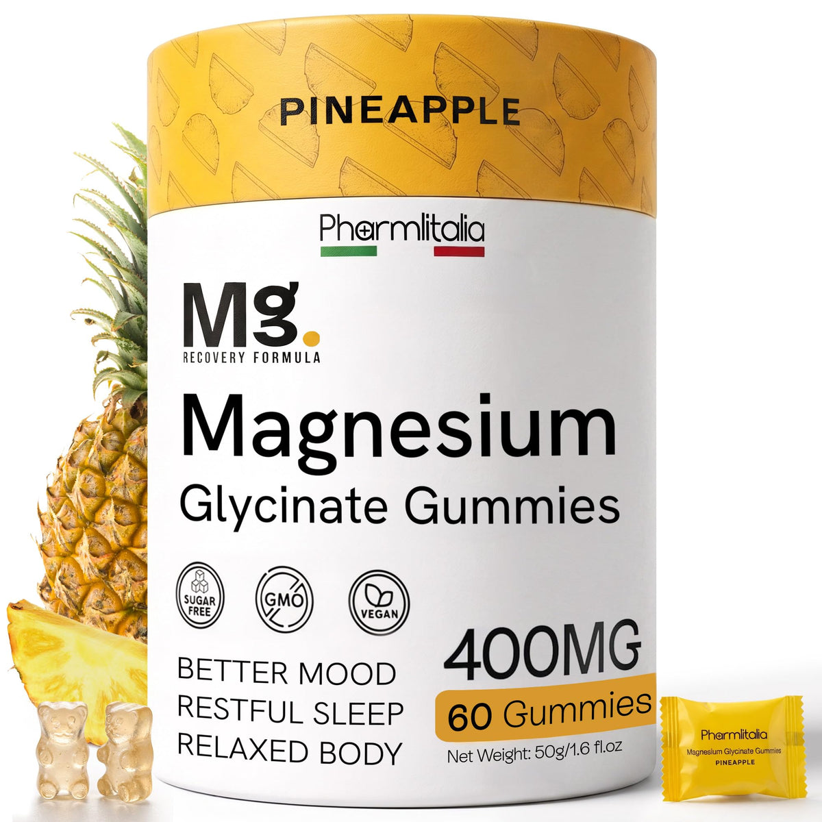 Gummies de Magnésium Glycinate 400mg Pharmlitalia en boîte