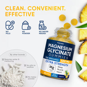Gummies de magnésium glycinate 400mg PURA WEX NUTRITION dans la main