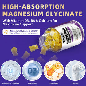 Gummies de magnésium glycinate 500mg de Ynlljmdw, présentation des gummies