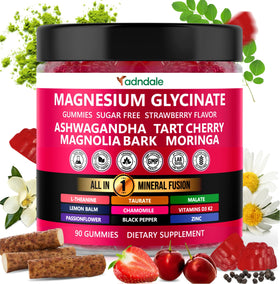 Gummies de magnésium glycinate Adndale 400 mg pot avant
