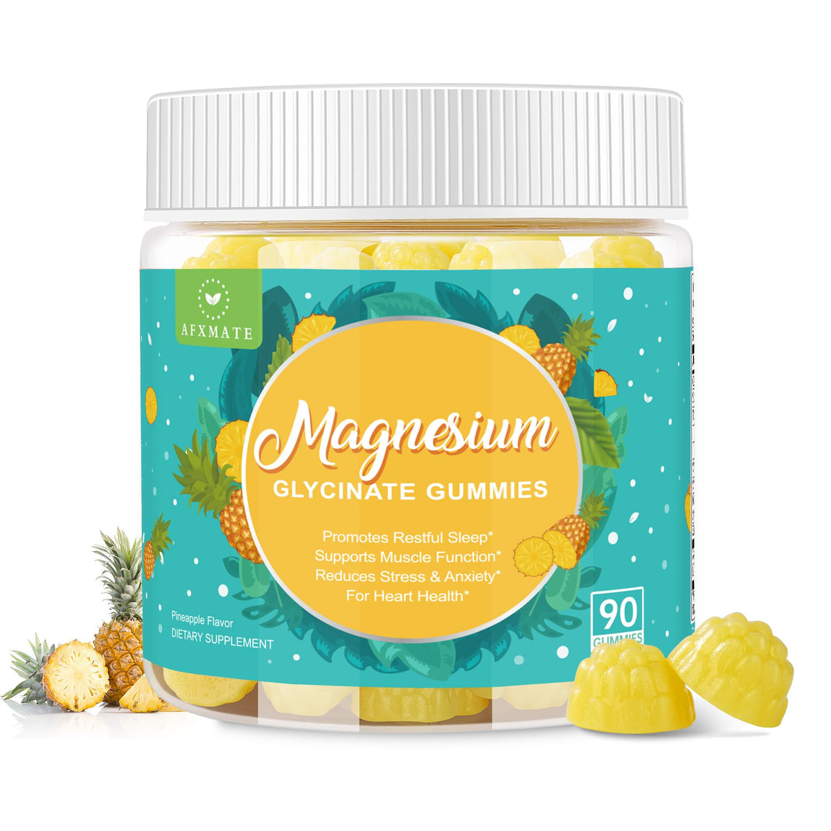 Gummies de magnésium glycinate AFXMATE 90 Ct, vue de face