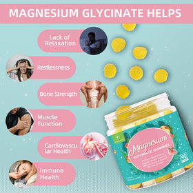 Gummies de magnésium glycinate AFXMATE dans un bol, présentation
