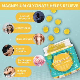 Gummies de magnésium glycinate AFXMATE sur une table