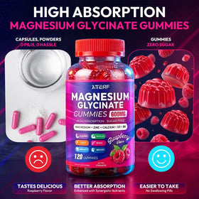Gummies de magnésium glycinate Atterf avec goût de framboise