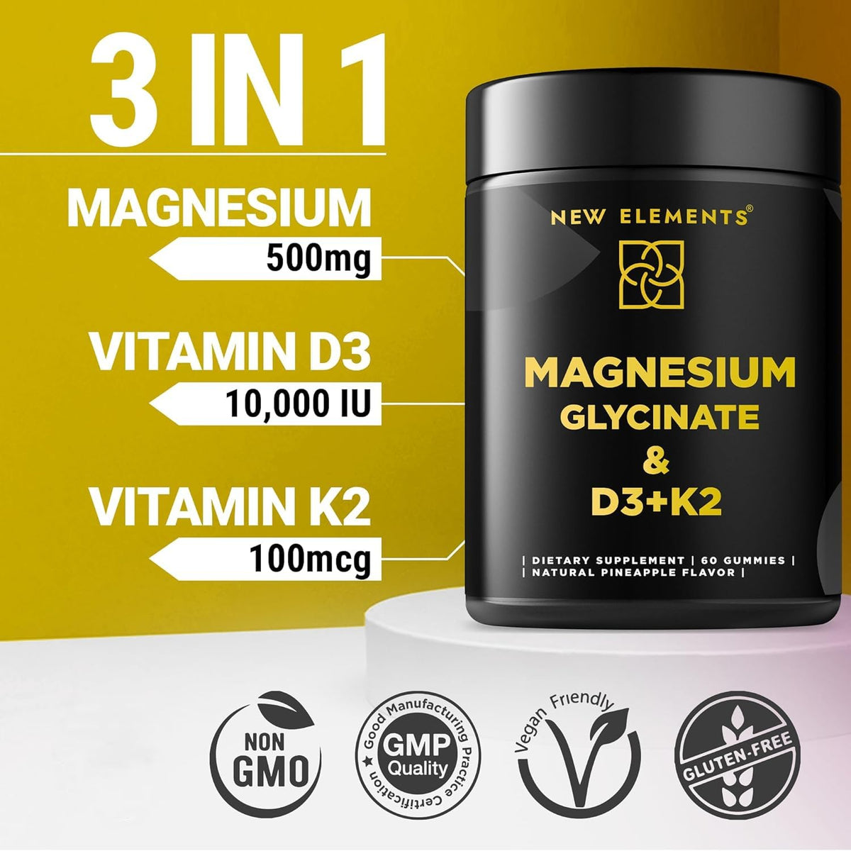 Gummies de magnésium glycinate avec goût ananas