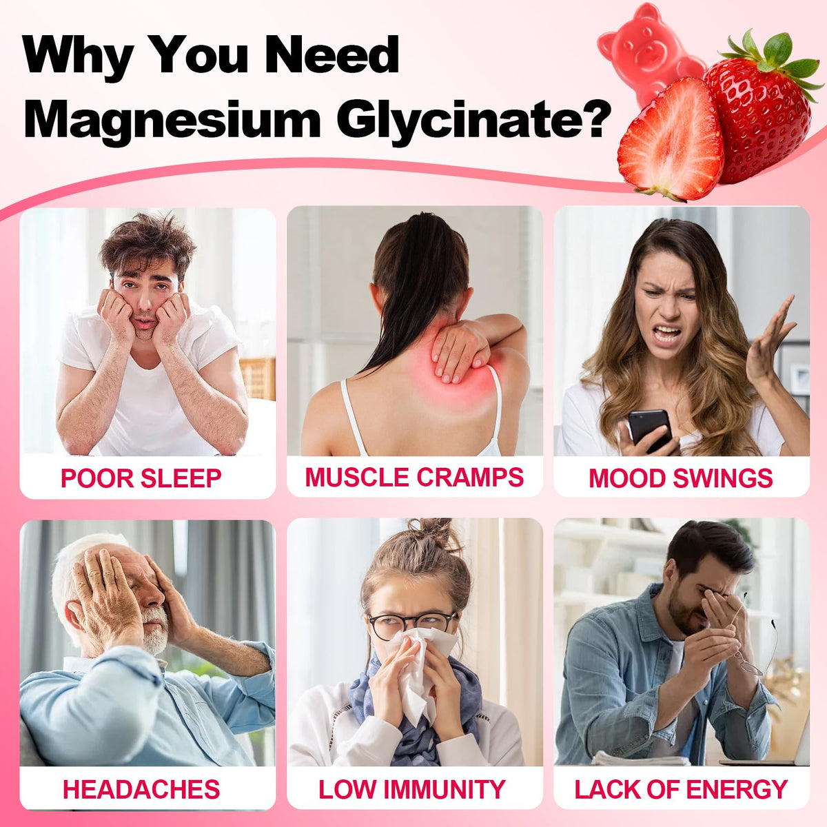 Gummies de magnésium glycinate Biokynt, vue de côté