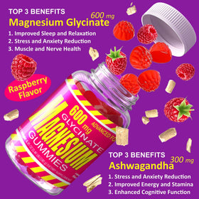Gummies de Magnésium Glycinate BIZYAC, vue de côté
