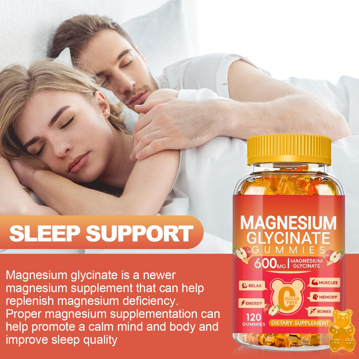 Gummies de magnésium glycinate Cytona 600mg dans une main